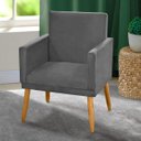Ver imagem 3 de Kit 2 Poltronas Decorativa Nina Cr Suede Grafite para Penteadeira