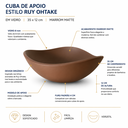Ver imagem 2 de Cuba Orgânica de Apoio Estilo Ruy Ohtake em Vidro 8mm:Marrom Matte