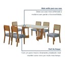 Ver imagem 5 de Conjunto Sala de Jantar Mesa 160cm Tampo de 4 cm com 6 Cadeiras Liz Marrom/Cinamomo/Off White/Linho Prata
