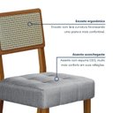 Ver mais imagens de Conjunto Sala de Jantar Mesa 160cm Tampo de 4 cm com 6 Cadeiras Liz Marrom/Cinamomo/Off White/Linho Prata