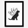 Quadro Decorativo Golden Retriever Preto e Branco 45 x 33 cm Los Quadros - 1
