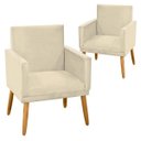 Ver imagem 1 de Kit 2 Poltronas Decorativa Nina Cr Suede Bege para Penteadeira