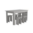 Ver imagem 1 de Conjunto Mesa com Nichos e 4 Bancos Nova Mobile Branco