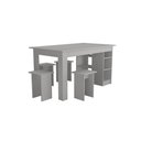 Ver imagem 3 de Conjunto Mesa com Nichos e 4 Bancos Nova Mobile Branco