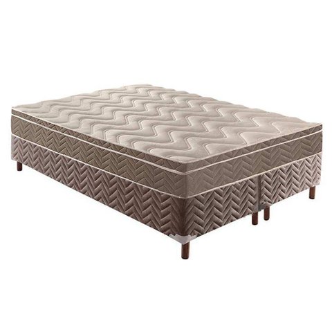 Cama Box Queen: Colchão Espuma D33 Paropas /EP Anatômico Confort Ultra Firme + Base CRC Rústico