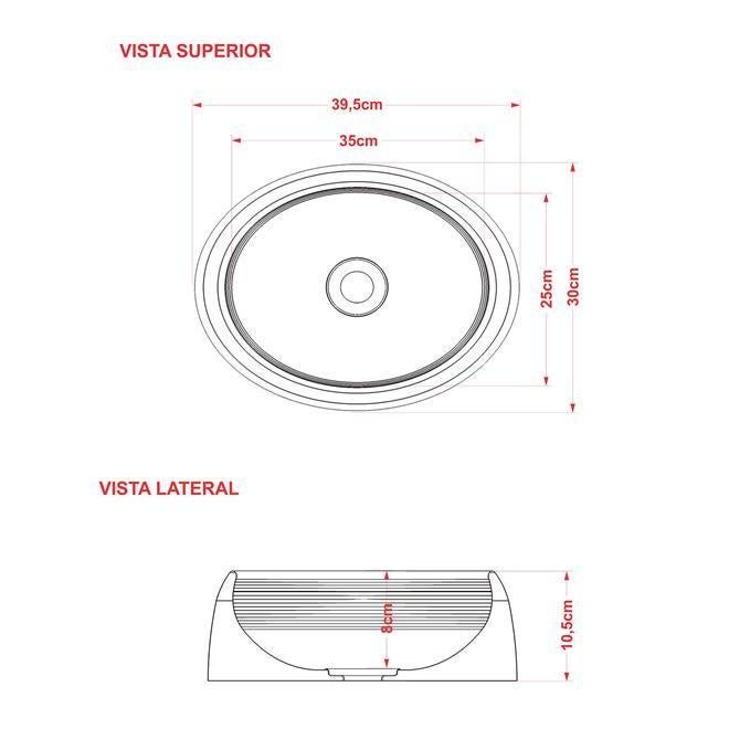 Cuba De Apoio Para Banheiro Compace Capri Ov39w Oval Azul Turquesa - 3