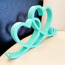 Ver imagem 2 de Estatueta Coração Romance 26cm - Decoração Casal Quarto Sala - Cor: Azul Turquesa