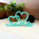 Ver imagem 3 de Estatueta Coração Romance 26cm - Decoração Casal Quarto Sala - Cor: Azul Turquesa