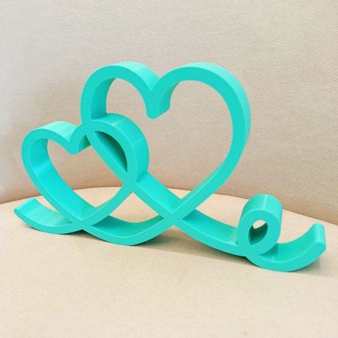 Estatueta Coração Romance 26cm - Decoração Casal Quarto Sala - Cor: Azul Turquesa