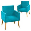 Ver imagem 1 de Kit 2 Poltrona Decorativa Ninacr Azul Turquesa P Penteadeira