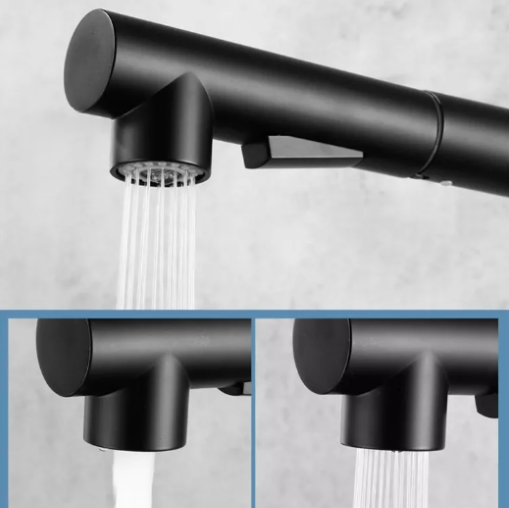 Torneira Cozinha Gourmet Monocomando Extensível Preto Fosco - 4