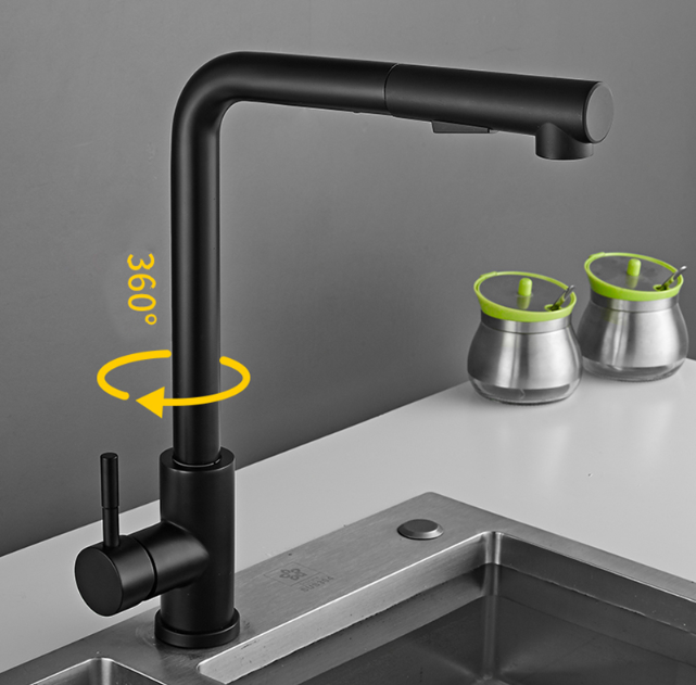 Torneira Cozinha Gourmet Monocomando Extensível Preto Fosco - 5