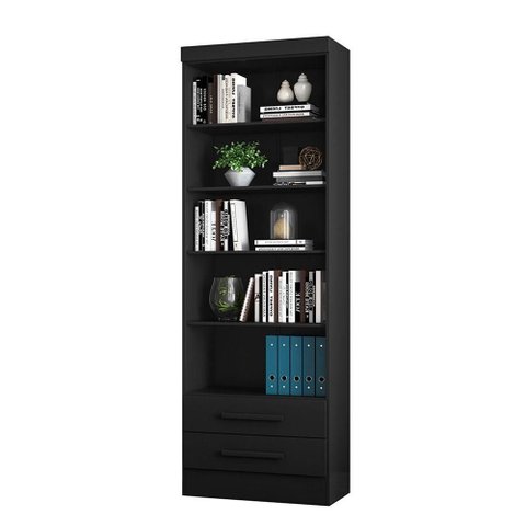 Livreiro com 2 Gavetas Moderno 4 Prateleiras 4 Nichos MDF Qmovi