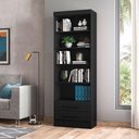 Ver imagem 2 de Livreiro com 2 Gavetas Moderno 4 Prateleiras 4 Nichos MDF Qmovi