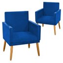 Ver imagem 1 de Kit 2 Poltronas Decorativa Ninacr Azul Royal para Escritório