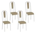 Ver imagem 2 de Kit 4 Cadeiras Madri Corino Creme Tubo Branco