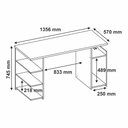 Ver imagem 2 de Mesa Gamer 136cm para 2 Monitores Suporte Fone de Ouvido Nicho para Cpu e Prateleiras