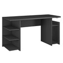 Ver imagem 1 de Mesa Gamer 136cm para 2 Monitores Suporte Fone de Ouvido Nicho para Cpu e Prateleiras
