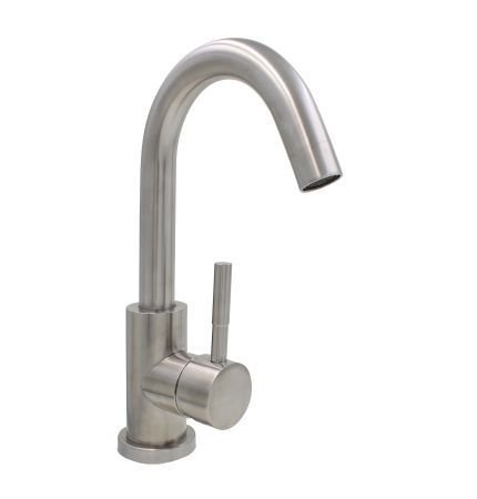 Torneira Pia Quente/Frio Monocomando Baixa Aço Inox Escovado - 1