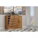Ver imagem 2 de Cômoda Space 5 Gavetas MDF-MDP Puxadores Metálicos Café Móveis Novo Horizonte