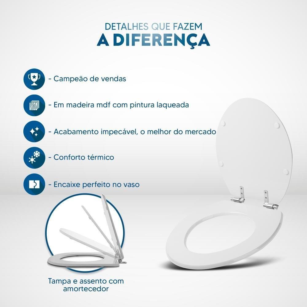 Assento Sanitário Laqueado Soft Close Avalon Papaya para Vaso Ideal Standard - 3