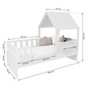 Ver imagem 4 de Cama Casinha com Telhado Mdf e Grades Anatômica Branco Mobilistore
