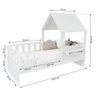 Cama Casinha com Telhado Mdf e Grades Anatômica Branco Mobilistore - 4