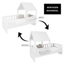 Ver imagem 3 de Cama Casinha com Telhado Mdf e Grades Anatômica Branco Mobilistore