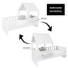 Cama Casinha com Telhado Mdf e Grades Anatômica Branco Mobilistore - 3