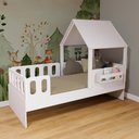 Ver imagem 1 de Cama Casinha com Telhado Mdf e Grades Anatômica Branco Mobilistore