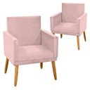 Ver imagem 1 de Kit 2 Poltronas Decorativa Nina Cr Suede Rose para Recepção