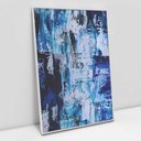 Ver imagem 1 de Quadro Decorativo em Canvas Abstrato Mesclado Azul TaColado Moldura Flutuante 4,5cm Branca 120 x 80c