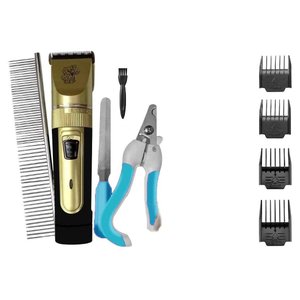 Kit Maquina de Tosa Pet Clipper sem Fio Cães e Gatos Fzf-230 - Ebai Cor:dourado;tamanho:único;gênero
