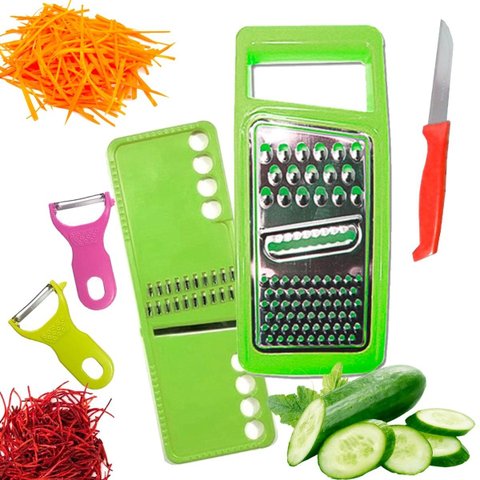 Kit Cozinha Com Ralador Faca  Aço Inox