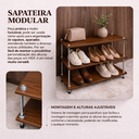 Ver imagem 7 de Sapateira Mdf Marrom Banco Organizadora Porta Sapatos Hall Entrada Moderna Aberto Movel Simples