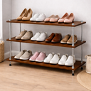 Ver imagem 1 de Sapateira Mdf Marrom Banco Organizadora Porta Sapatos Hall Entrada Moderna Aberto Movel Simples