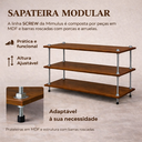 Ver imagem 6 de Sapateira Mdf Marrom Banco Organizadora Porta Sapatos Hall Entrada Moderna Aberto Movel Simples