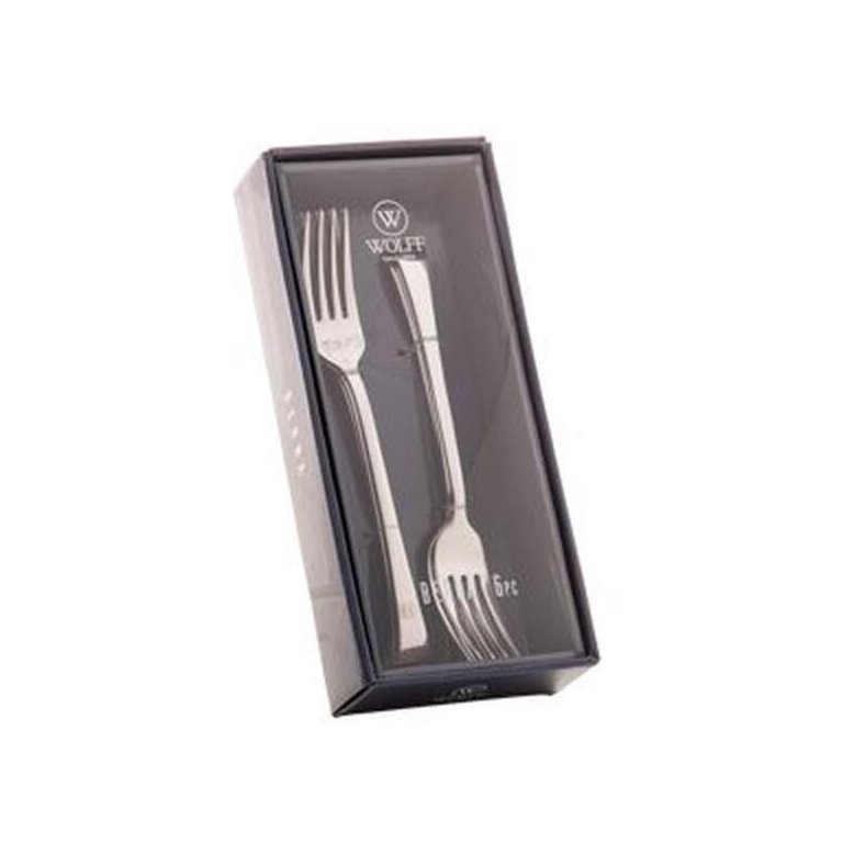 Conjunto 6 Garfos De Sobremesa Wolff Berna Em Aço Inox Conjunto 6 Garfos De Sobremesa Wolff Berna Em Aço Inox