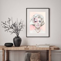 Quadro Marilyn Monroe - Perfume - 60x48cm:madeira Branca - 2