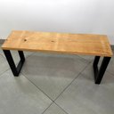 Ver imagem 2 de Banco Industrial Beauty Assento em Madeira Maciça e Pés de Ferro - 1 Metro