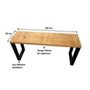 Ver imagem 4 de Banco Industrial Beauty Assento em Madeira Maciça e Pés de Ferro - 1 Metro