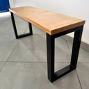 Ver imagem 1 de Banco Industrial Beauty Assento em Madeira Maciça e Pés de Ferro - 1 Metro