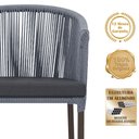 Ver imagem 3 de Mesa com 4 Cadeiras de Jantar Roma 100cm e Noronha em Aluminío Marrom Corda Nautica Estofado 11 Tram