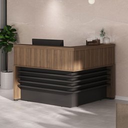 Mesa Tamburato Atendimento Nogal/preto - Artany Móveis - 2