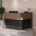 Ver imagem 3 de Mesa Tamburato Atendimento Nogal/preto - Artany Móveis