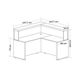 Mesa Tamburato Atendimento Nogal/preto - Artany Móveis - 4