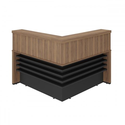 Mesa Tamburato Atendimento Nogal/preto - Artany Móveis