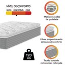 Ver imagem 3 de Colchão Solteiro Molas Ensacadas Pillow Top 88x188x25cm Martino Cinza Umaflex Cinza