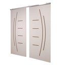 Ver imagem 3 de Porta Dupla Branco Prime Frisada Kit Alumínio F08 - Smile - 210x120