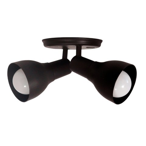 Luminária Spot de Sobrepor Duplo 2 Lâmpadas Direcionável E27 Cor:preto